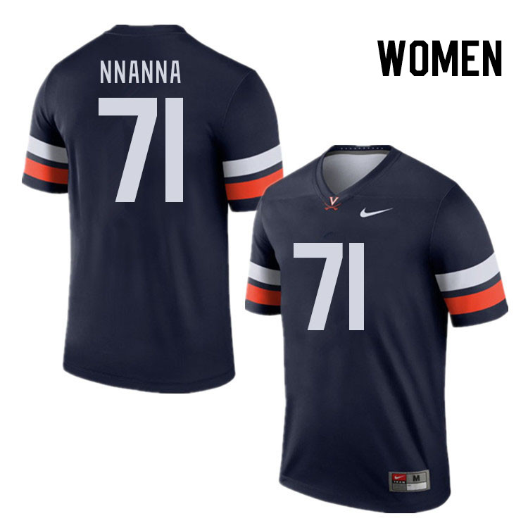 Women #71 Ugonna Nnanna Virginia Cavaliers College Football Jerseys Stitched Sale-Navy - Click Image to Close